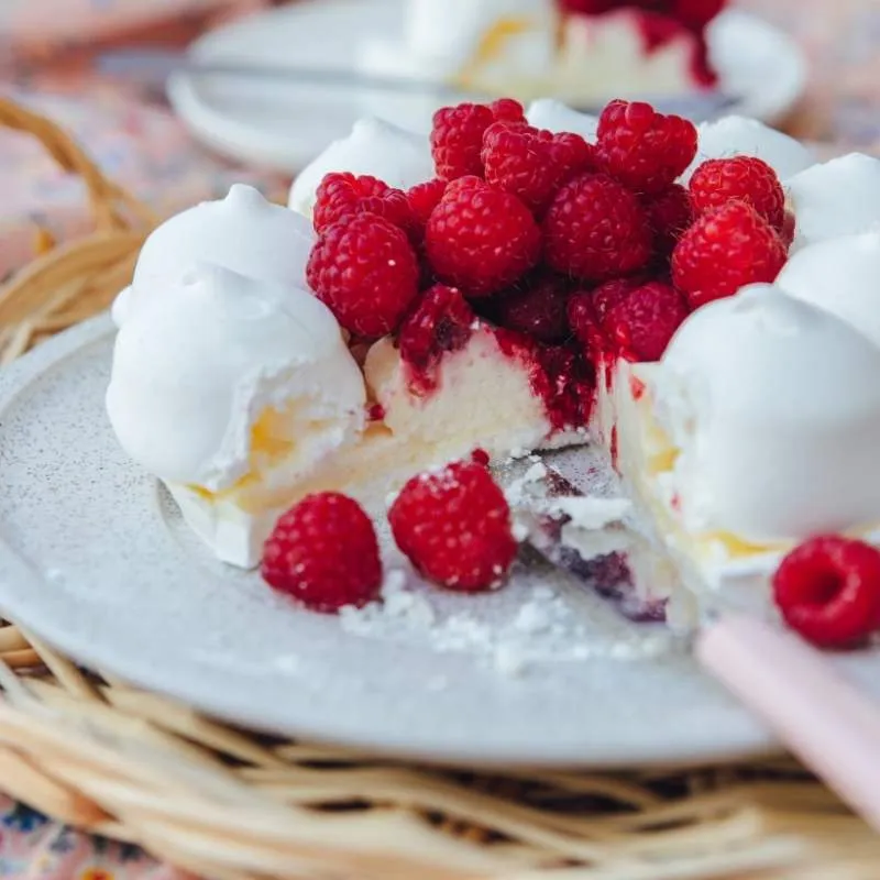 Pavlova aux framboises