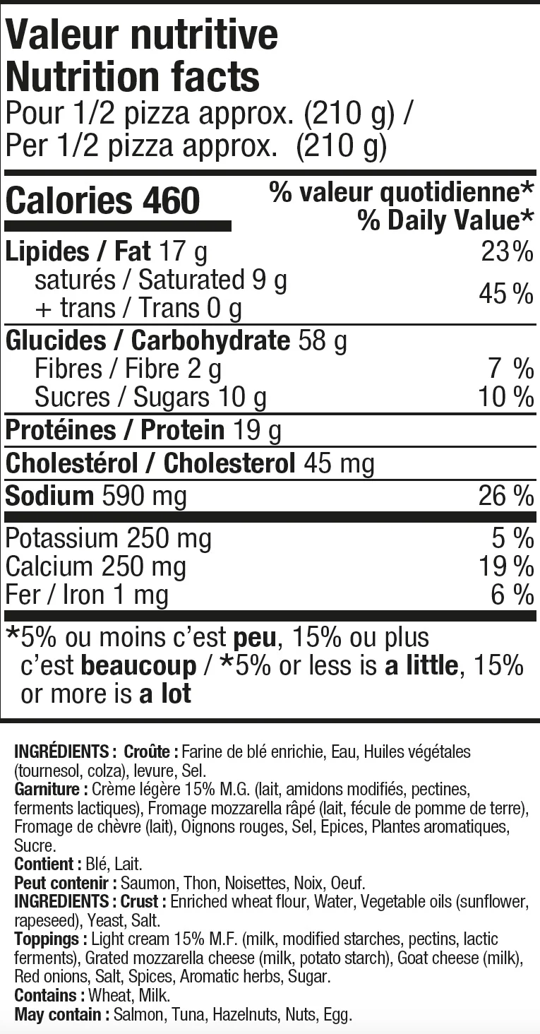 Pizza chèvre et oignons