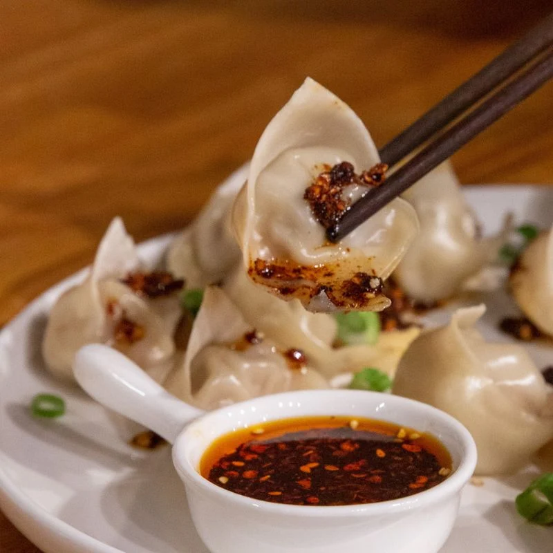 Wontons poulet et champignons shimeji