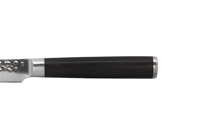 Couteau universel 12cm Hakami Sakura lame martelée et manche pakkawood marron