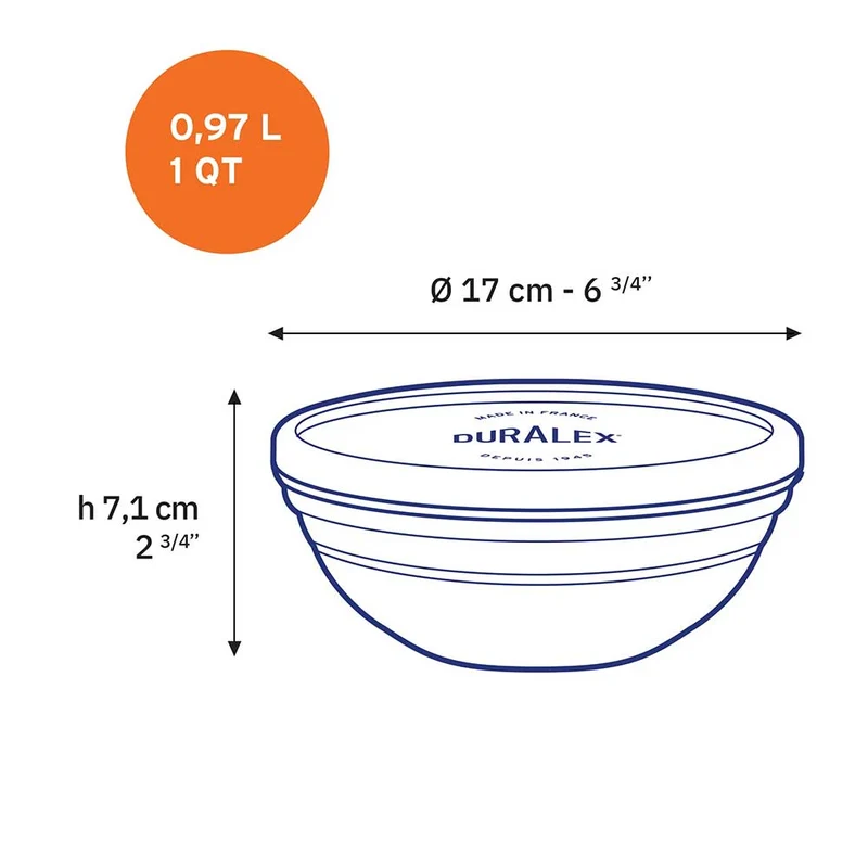 Lot de 3 boites conservation verre rondes Freshbox - DURALEX