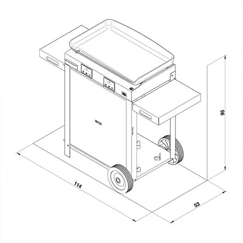 Plancha Électrique INITIAL 65 Sur Chariot Noir - ENO