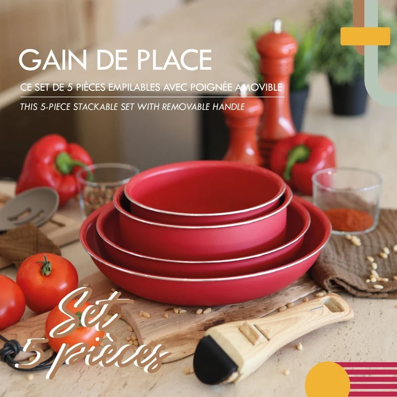 Set de 5 pièces en aluminium recyclé amovible