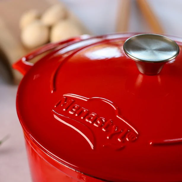 Cocotte Colette ronde 7 litres en fonte rouge