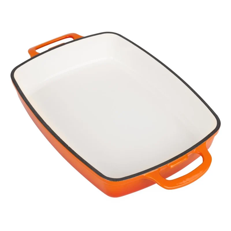 Plat en fonte rectangulaire Vogue orange 2,8 L