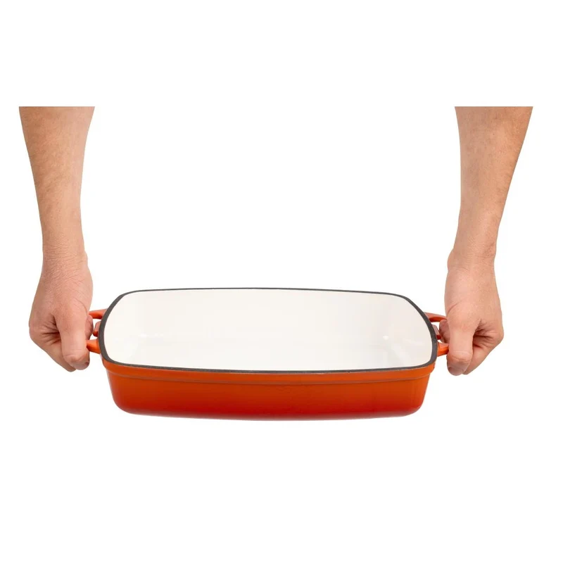 Plat en fonte rectangulaire Vogue orange 2,8 L