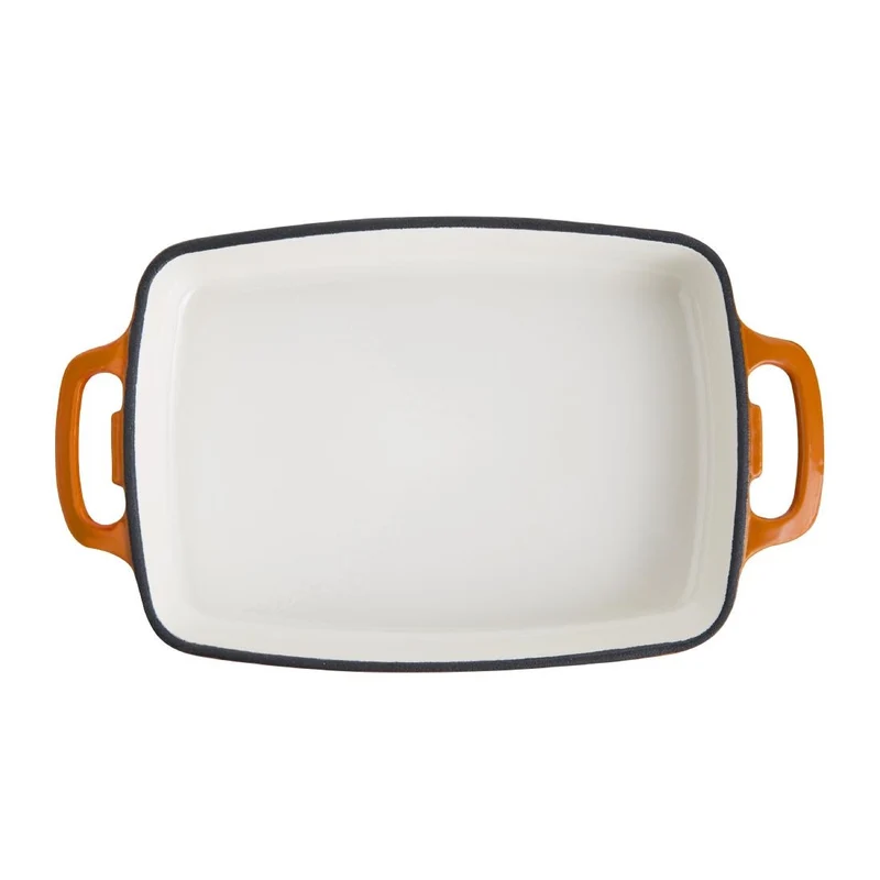 Plat en fonte rectangulaire Vogue orange 1,8L