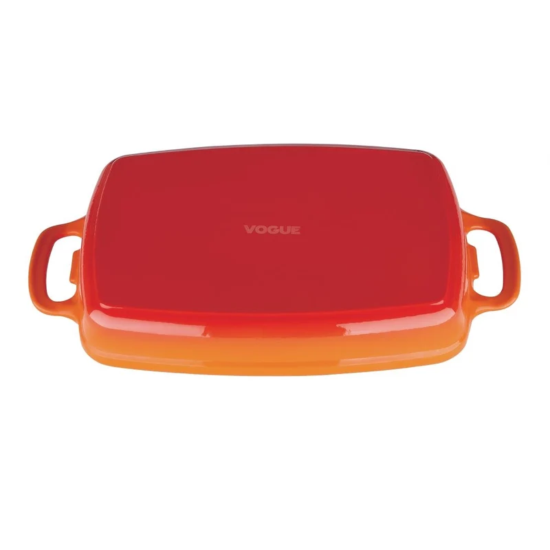 Plat en fonte rectangulaire Vogue orange 1,8L