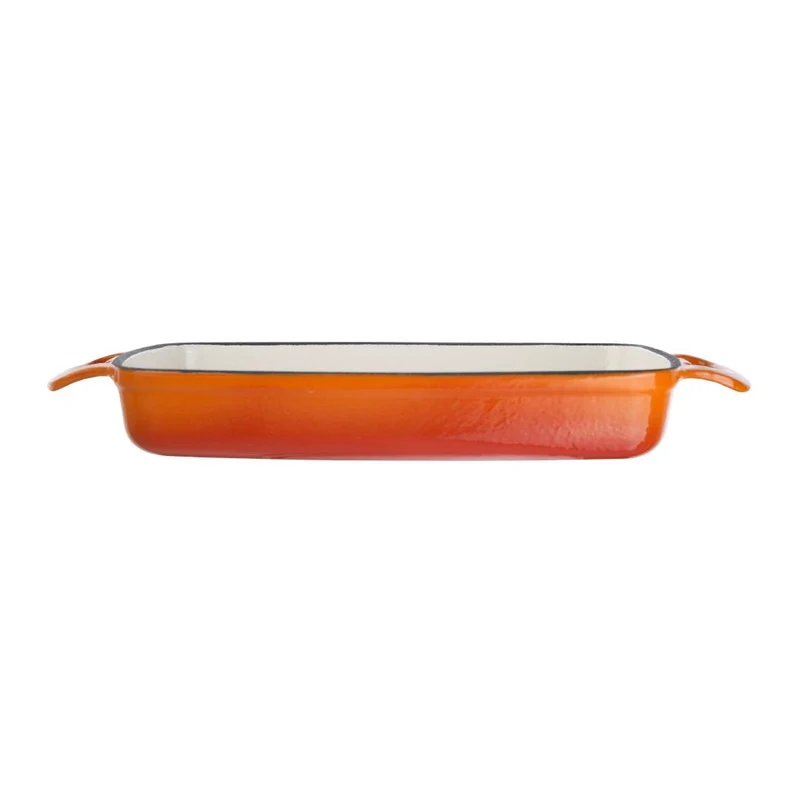 Plat en fonte rectangulaire Vogue orange 1,8L