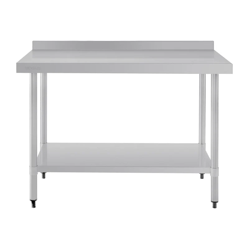 Table en acier inoxydable avec rebord Vogue 1200 x 700mm
