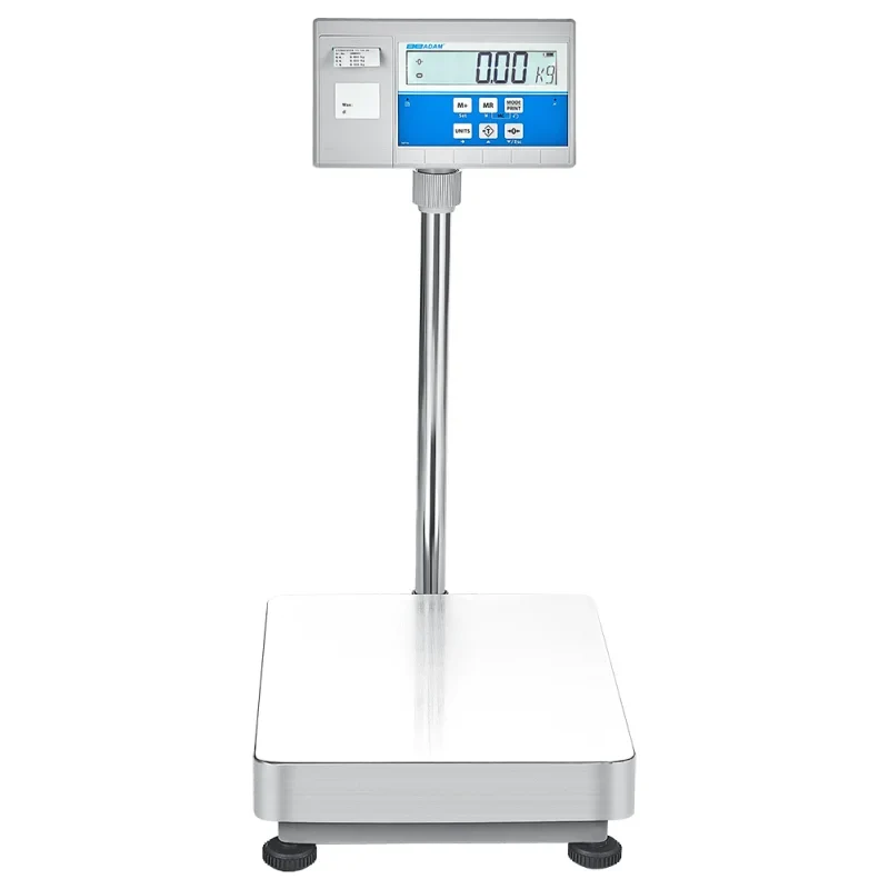 AE Adam Balance au sol avec afficheur sur mât et imprimante intégrée pour étiquettes ou codes-barres 300 kg / lisibilité 20 g
