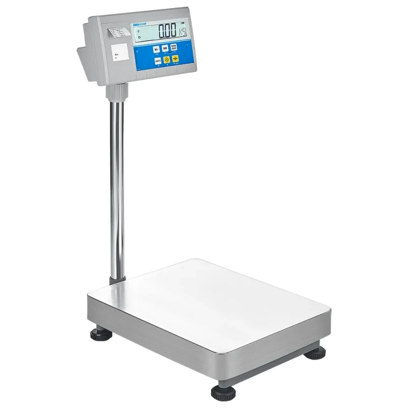 AE Adam Balance au sol avec afficheur sur mât et imprimante intégrée pour étiquettes ou codes-barres 300 kg / lisibilité 20 g