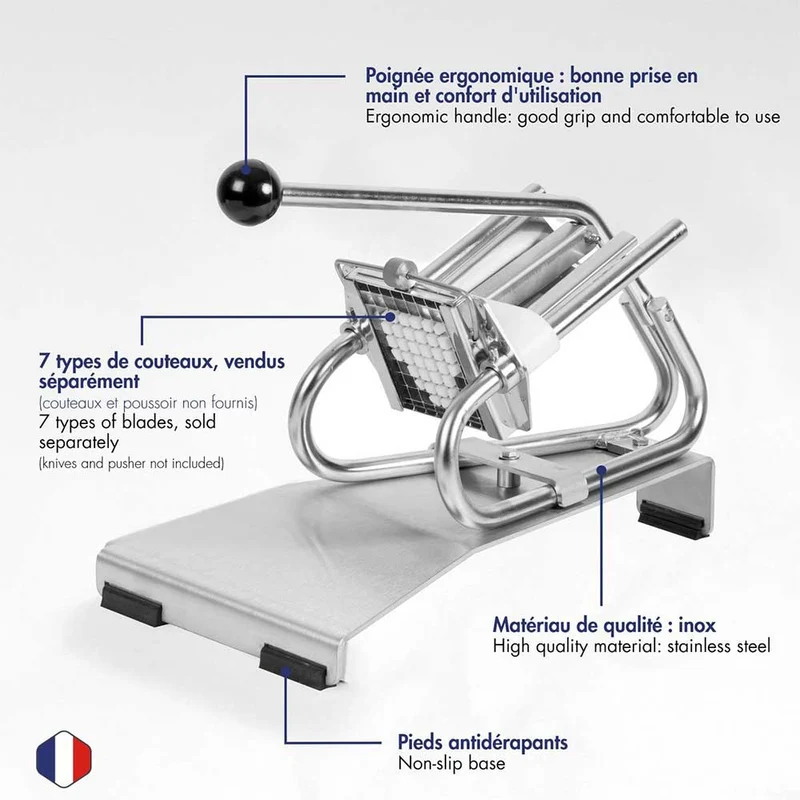 Coupe-Frites Professionnel inox sans couteau sans poussoir - Louis Tellier