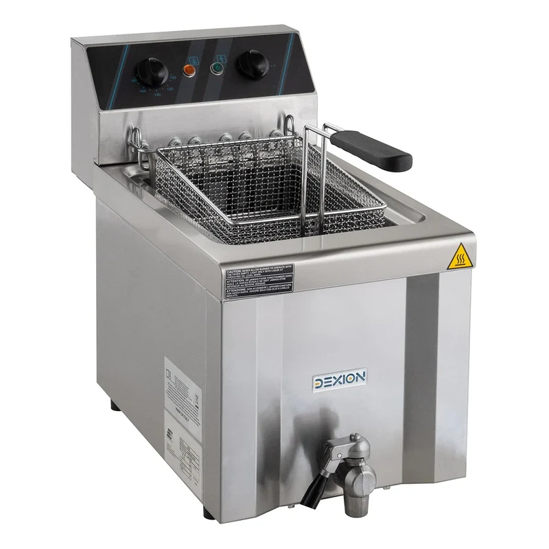 Friteuse électrique professionnelle Profi 12 Litres avec robinet de vidange, 400 V