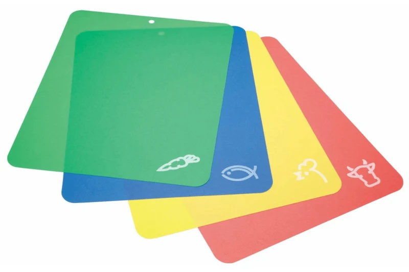 Set de 4 planches à découper KitchenCraft en polymère flexible multicolore 38x32,5cm