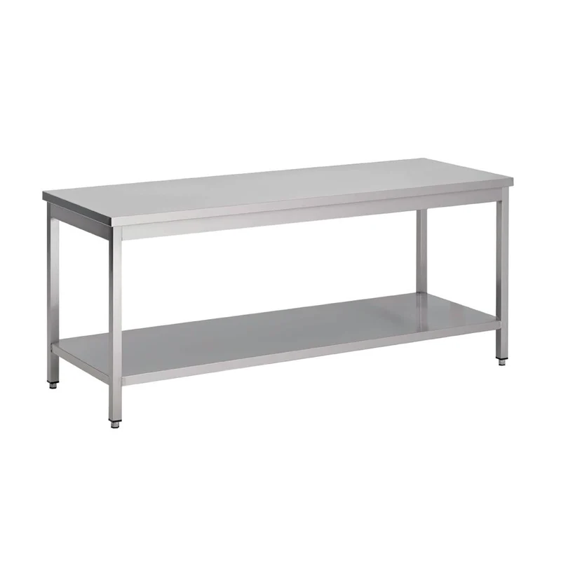 Table inox avec étagère basse Gastro M 2000 x 600 x 850mm