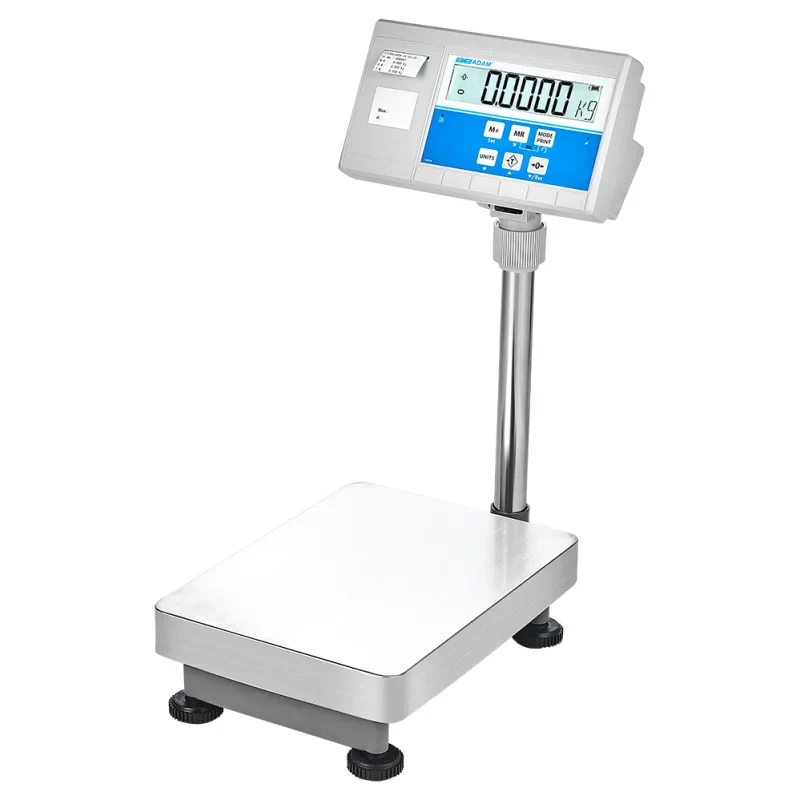 Balance au sol AE Adam avec afficheur sur colonne et imprimante intégrée pour étiquettes ou codes-barres 16 kg / lisibilité 0,5 g
