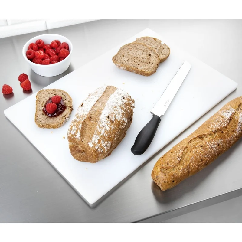 Planche à découper antibactérienne basse densité Hygiplas blanche