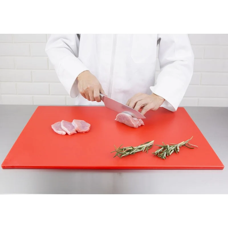 Grande planche à découper basse densité Hygiplas rouge