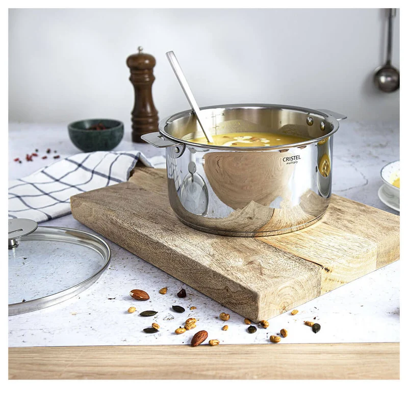Lot de 3 Casseroles inox Casteline avec 1 poignée INCLUSE - CRISTEL