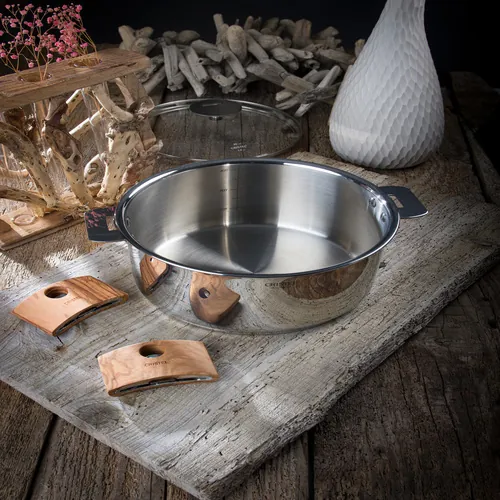 Lot de 4 Casseroles inox Casteline poignée amovible - CRISTEL