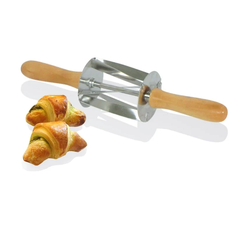 Rouleau à mini croissants en inox poignée bois Gobel Louis Tellier 345x75x75mm