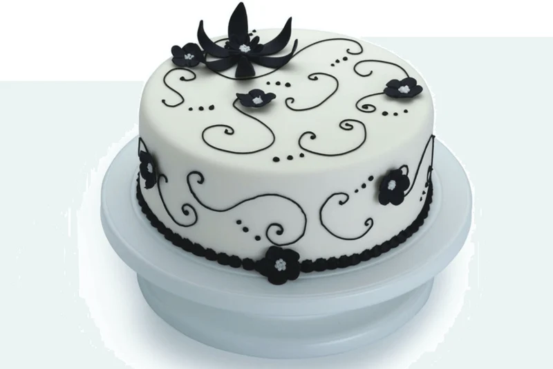Présentoir à gâteaux rotatif Kitchencraft en polymère blanc diamètre 28cm
