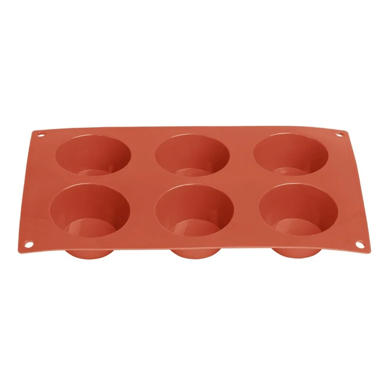 Plaque de 6 moules à gâteau rond en silicone Vogue