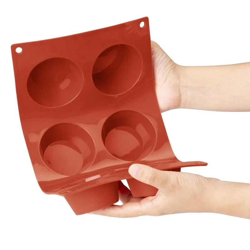 Plaque de 6 moules à gâteau rond en silicone Vogue