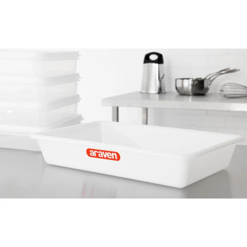 Bac alimentaire peu profond Araven transparent 435mm