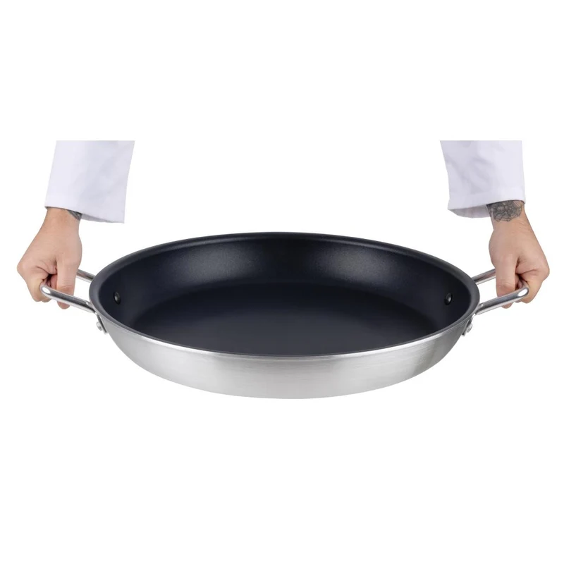 Poêle à paëlla en aluminium antiadhésive Vogue Teflon Platinum Plus 45cm