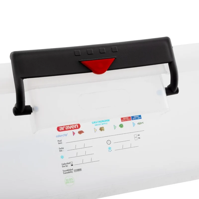 Conteneur alimentaire en polypropylène avec clips de couleur Araven 30L