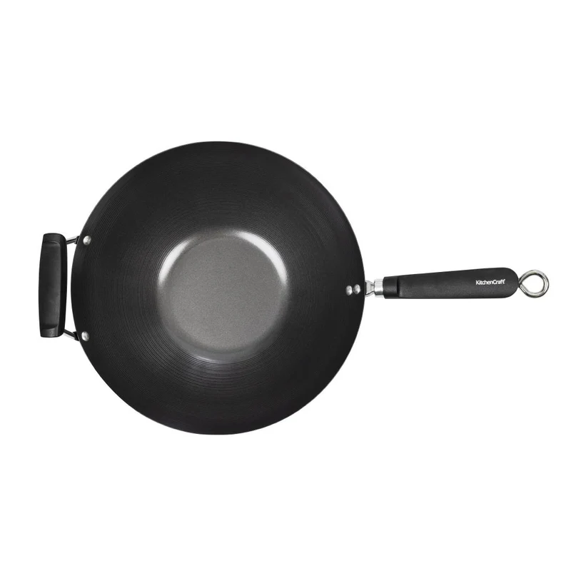 Wok antiadhésif fond plat 356mm