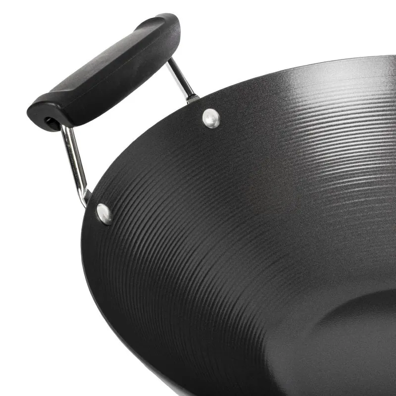 Wok antiadhésif fond plat 356mm