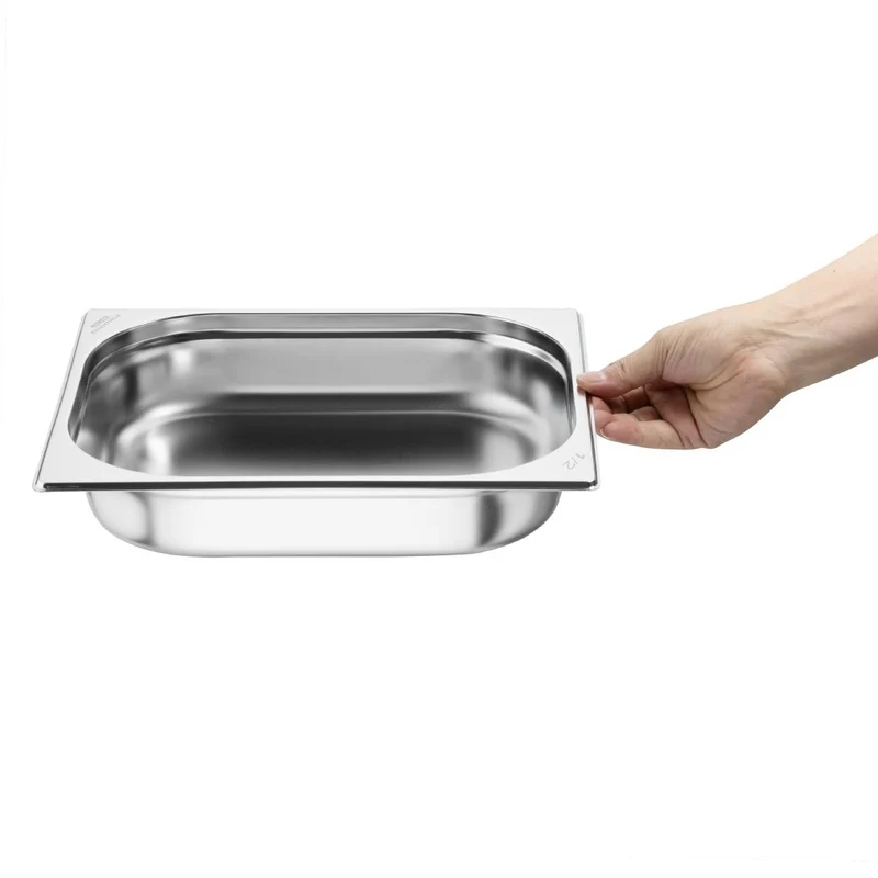 Bacs GN 1/2 en inox Nisbets Essentials 65 mm (lot de 3)