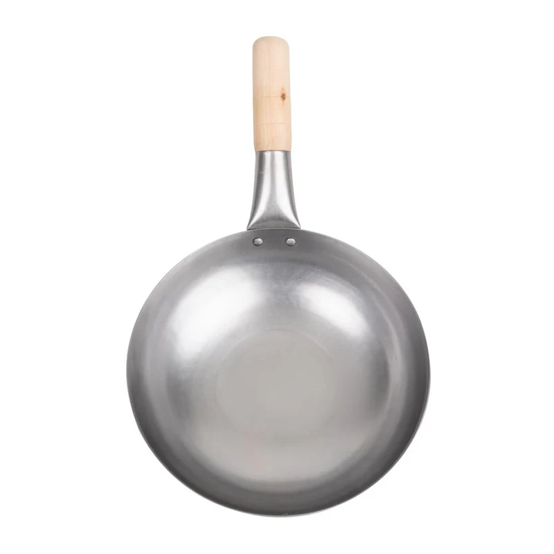 Wok fond plat en acier doux Vogue 254mm