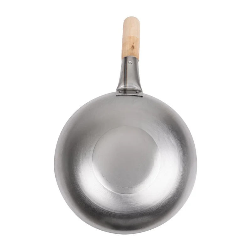 Wok fond plat en acier doux Vogue 254mm