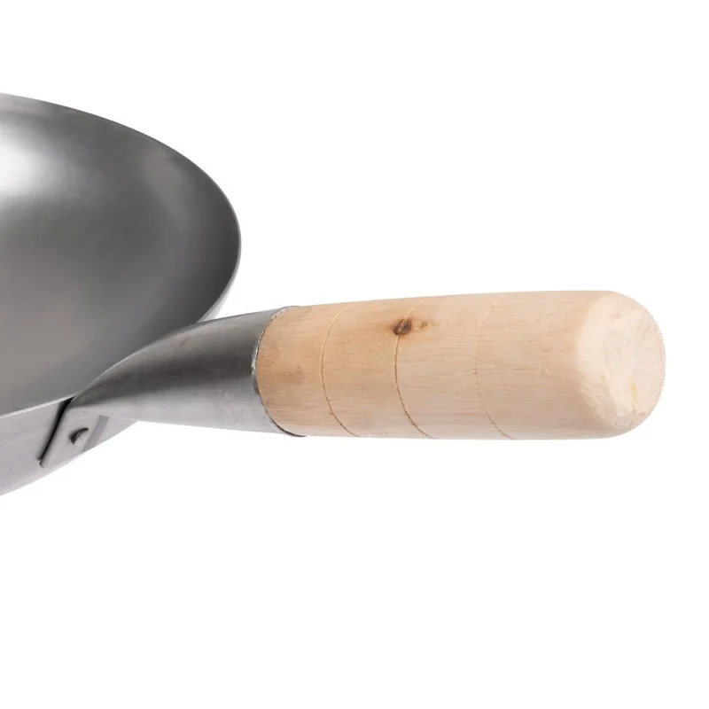 Wok fond plat en acier doux Vogue 254mm