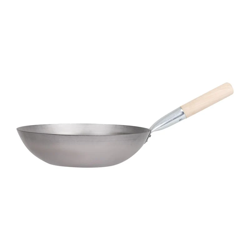 Wok en acier doux Vogue 330mm