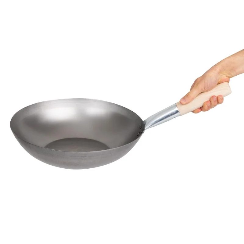 Wok en acier doux Vogue 330mm