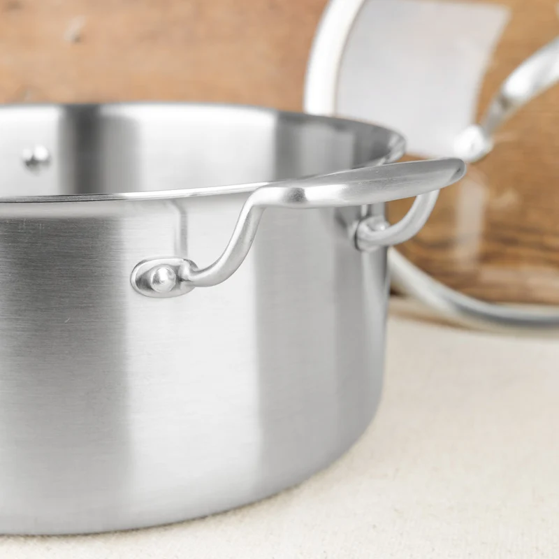 Faitout Triply Inox 24 cm avec couvercle en verre