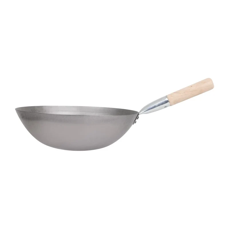 Wok conique en acier doux Vogue 356mm