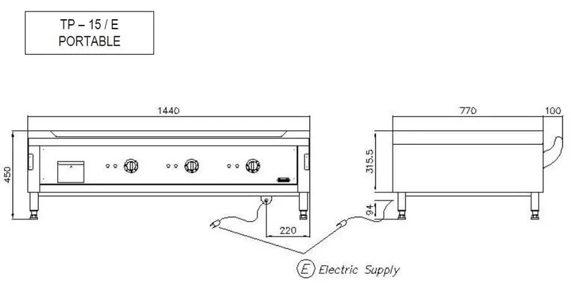 Nayati Grill Teppan Yaki électrique TP15/E P