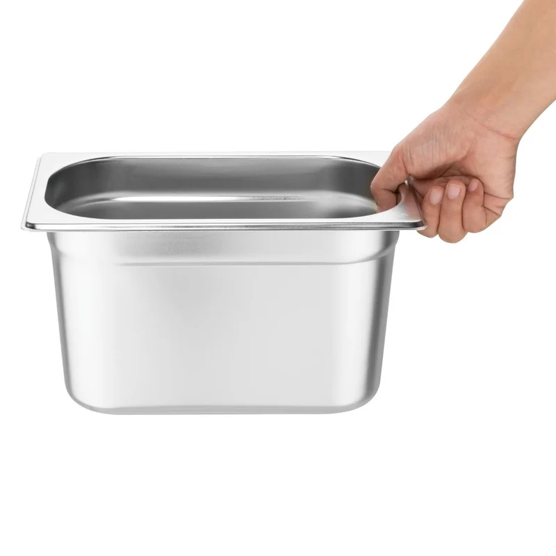 Ensemble de 4 bacs GN 1/4 en inox avec couvercles Vogue