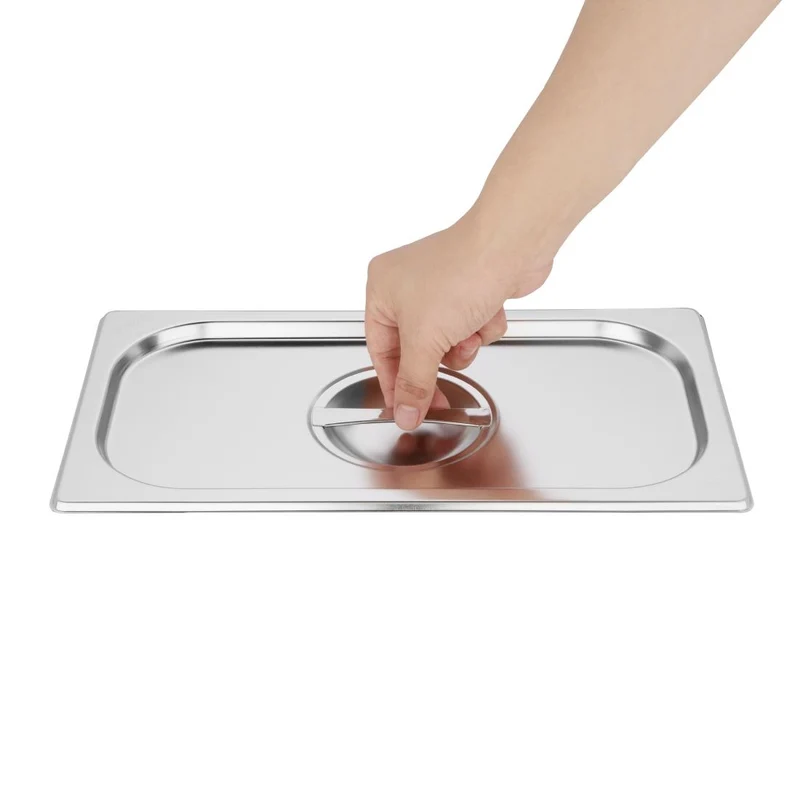 Ensemble de bacs GN 1/3 et 4 x 1/6 en inox avec couvercles Vogue