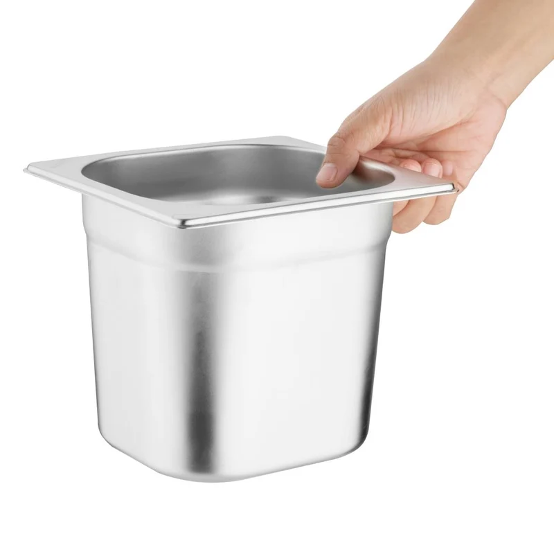 Ensemble de bacs GN 1/3 et 4 x 1/6 en inox avec couvercles Vogue