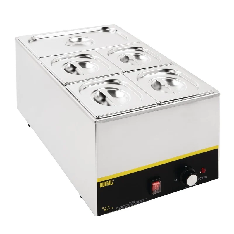 Ensemble de bacs GN 1/3 et 4 x 1/6 en inox avec couvercles Vogue