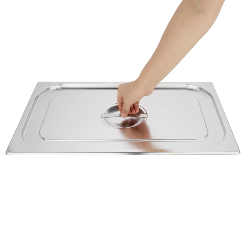 Bac GN 1/1 en inox avec couvercle Vogue