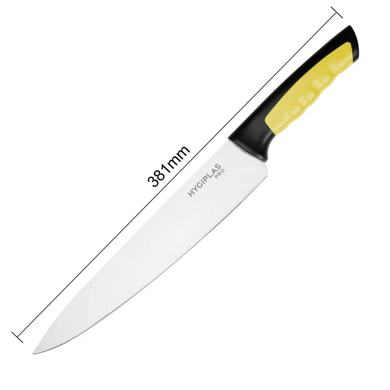 Couteau de cuisine Hygiplas Pro jaune 25cm
