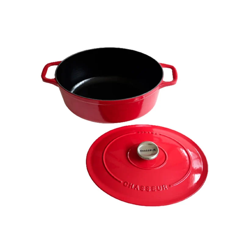 Cocotte Mijoteuse fonte ovale rouge Le Chasseur Invicta